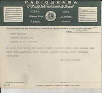 [Telegrama] 1945 nov. 19, [Brasil] [a] Palma Guillén, México D. F.
