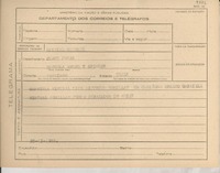 [Telegrama] 1945 nov. 23, [Brasil] [a] Franz Nowak, Santiago, Chile