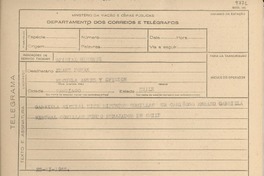 [Telegrama] 1945 nov. 23, [Brasil] [a] Franz Nowak, Santiago, Chile