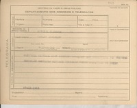 [Telegrama] 1945 nov. 27, [Brasil] [a] Carlos Anabalón, Valparaíso, Chile