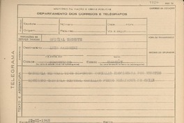 [Telegrama] 1945 nov. 27, [Brasil] [a] Luis Sandrini, Montevideo, Uruguay