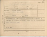 [Telegrama] 1945 nov. 23, [Brasil] [a] Armando Rojas Molina, Iquique, Chile