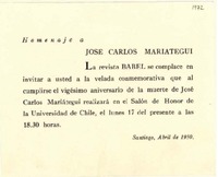 [Tarjeta] 1950 abr. 26, Santiago [a] Gabriela Mistral
