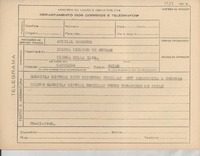 [Telegrama] 1945 nov. 28, [Brasil] [a] Isaura Dinator de Guzmán, Santiago, Chile