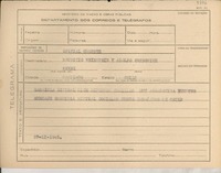 [Telegrama] 1945 nov. 27, [Brasil] [a] Mauricio Weinstein y Adolfo Crenovich, Santiago, Chile