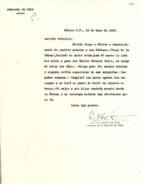 [Carta] 1950 mayo. 25, México D.F [a] Gabriela Mistral, México