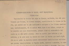 Hispano-americanos en París, José Vasconcelos : "indología"