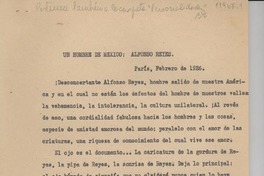 Un hombre de México : Alfonso Reyes