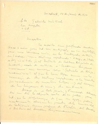 [Carta] 1950 jun. 14, Madrid [a] Gabriela Mistral, Los Angeles, U.S.A