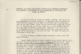 Homenaje al poeta José Santos Chocano en el vigésimo aniversario de su muerte y con motivo de la inauguración de la biblioteca que lleva su nombre