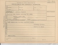 [Telegrama] 1945 nov. 28, [Brasil] [al] Dr. Otavio [i.e. Octavio] Tarquino de Souza, [Rio de Janeiro, Brasil]