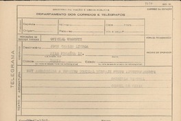 [Telegrama] 1945 nov. 28, [Brasil] [a] Jose Carlos Lisboa, [Rio de Janeiro, Brasil]