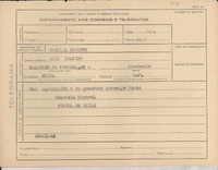 [Telegrama] 1945 nov. 28, [Brasil] [a] Aldo Delfino, [Rio de Janeiro, Brasil]