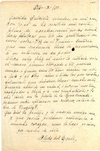[Carta] 1950 oct., Santiago [a] Gabriela Mistral
