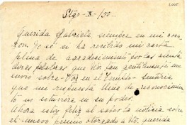 [Carta] 1950 oct., Santiago [a] Gabriela Mistral