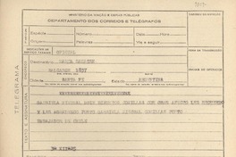 [Telegrama] 1945 dic. 3, [Brasil] [a] Marta Samatan, Santa Fe, Argentina