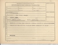 [Telegrama] 1945 dic. 3, [Brasil] [a] Juan Pablo Echague, Buenos Aires, Argentina