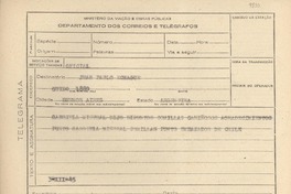 [Telegrama] 1945 dic. 3, [Brasil] [a] Juan Pablo Echague, Buenos Aires, Argentina