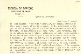 [Tarjeta] 1950 oct. 30, Santiago [a] Gabriela Mistral