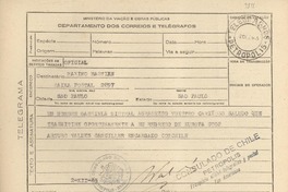 [Telegrama] 1945 dic. 2, Petrópolis, [Brasil] [a] Maximo Bastian, Sao Paulo