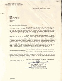 [Carta] 1951 mayo 28, Valparaíso, [Chile] [a] Gabriela Mistral, Florencia, Italia