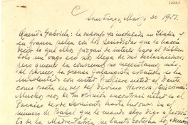 [Carta] 1951 mar. 30, Santiago [a] Gabriela Mistral, Italia