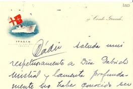 [Carta] 1951 sept. 23, Roma [a] Gabriela Mistral