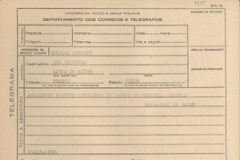 [Telegrama] 1945 nov. 20, [Brasil] [a] Ana Figueroa, Temuco, Chile