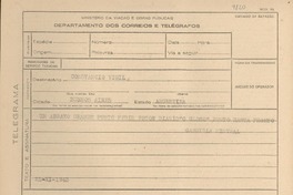 [Telegrama] 1945 nov. 21, [Brasil] [a] Constancio Vigil, Buenos Aires, Argentina