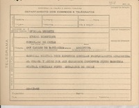 [Telegrama] 1945 nov. 20, [Brasil] [a] Miguel Echenique, San Carlos de Bariloche, Argentina