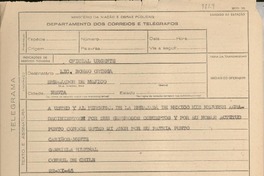 [Telegrama] 1945 nov. 22, [Brasil] [al] Lic. Romeo Ortega, [Rio de Janeiro, Brasil]