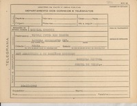 [Telegrama] 1945 nov. 20, [Brasil] [a] Nicole Povel, Río de Janeiro