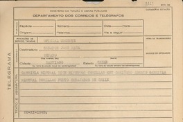 [Telegrama] 1945 nov. 20, [Brasil] [a] Senador José Maza, Santiago, Chile