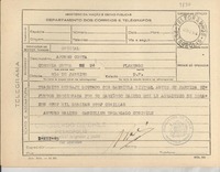 [Telegrama] 1945 dic. 1, Petrópolis, Brasil [a] Afonso [i.e. Alfonso] Costa, Rio de Janeiro, [Brasil]