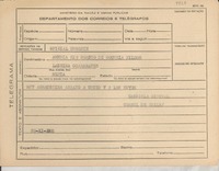 [Telegrama] 1945 nov. 20, [Brasil] [a] Ameida Rio Branco de Gouveia Filhos, Río de Janeiro