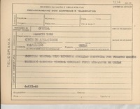 [Telegrama] 1945 dic. 4, [Brasil] [a] Alberto Toro, Valparaíso, Chile