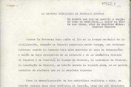 La leyenda prodigiosa de Federico Mistral