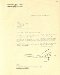 [Carta] 1951 jul. 31, Santiago, Chile [a] Gabriela Mistral, Rapallo, Italia