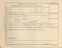 [Telegrama] 1945 nov. 19, [Brasil] [a] Marta Ide de Ríos, Santiago, Chile