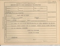 [Telegrama] 1945 nov. 21, [Brasil] [a] José Lins do Rego, [Rio de Janeiro, Brasil]