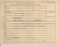 [Telegrama] 1945 nov. 21, [Brasil] [a] Mujica, ConChile, Bahía Blanca, Argentina