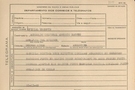 [Telegrama] 1945 nov. 21, [Brasil] [al] Agregado Cultural Augusto Sacoto, Buenos Aires, Argentina