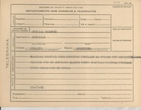 [Telegrama] 1945 nov. 21, [Brasil] [al] ConChile, Rosario, Argentina