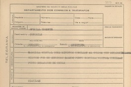 [Telegrama] 1945 nov. 21, [Brasil] [al] ConChile, Rosario, Argentina