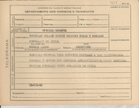 [Telegrama] 1945 nov. 21, [Brasil] [a] Cónsules Millan, Brunet, Bruzzoni, Rojas y Morales, Buenos Aires, Argentina