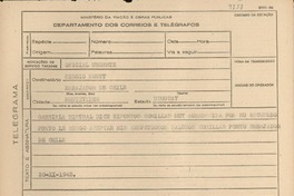 [Telegrama] 1945 nov. 20, [Brasil] [a] Sergio Montt, Montevideo, Uruguay
