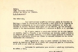 [Carta] 1951 jun., Santiago, [Chile] [a] Gabriela Mistral, Rapallo, [Italia]