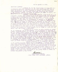 [Carta] 1951 ago. 31, Santiago, Chile [a] Gabriela Mistral