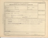 [Telegrama] 1945 nov. 19, [Brasil] [a] Luis Valcarcel, Lima, Perú