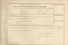 [Telegrama] 1945 nov. 19, [Brasil] [a] Carlos Drumond de Andrade, [Rio de Janeiro, Brasil]